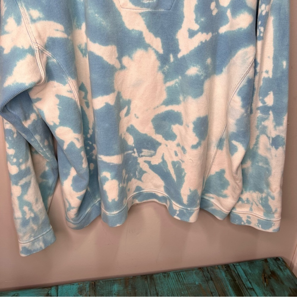 Tommy Bahama Blue & White Tie Dye 1/4 Zip Pullover Sweater Size Large - Picture 3 of 11